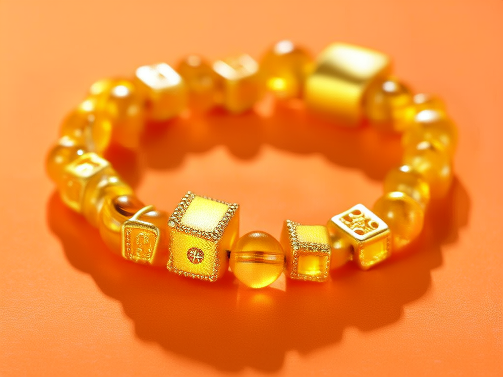 黄金方糖手链图片