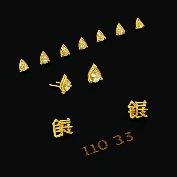 金耳钉图片及价格