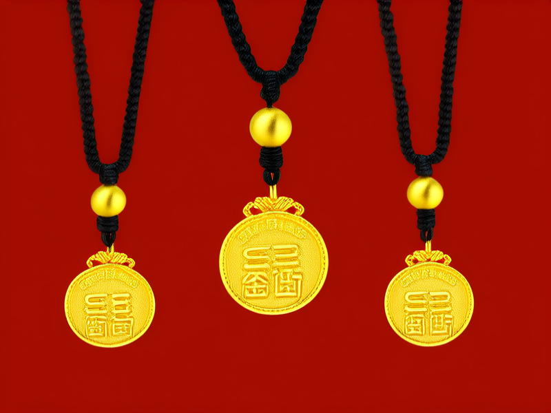 金项链挂玉坠图片