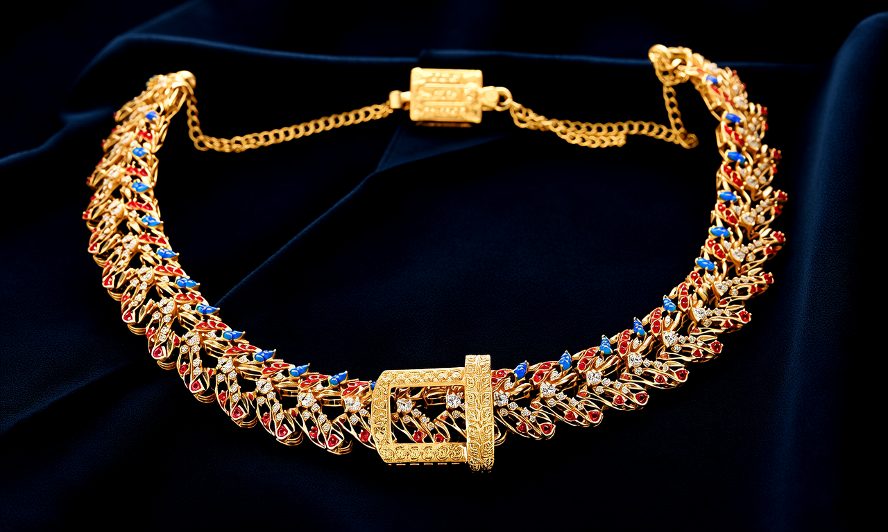 小蛮腰彩金项链图片