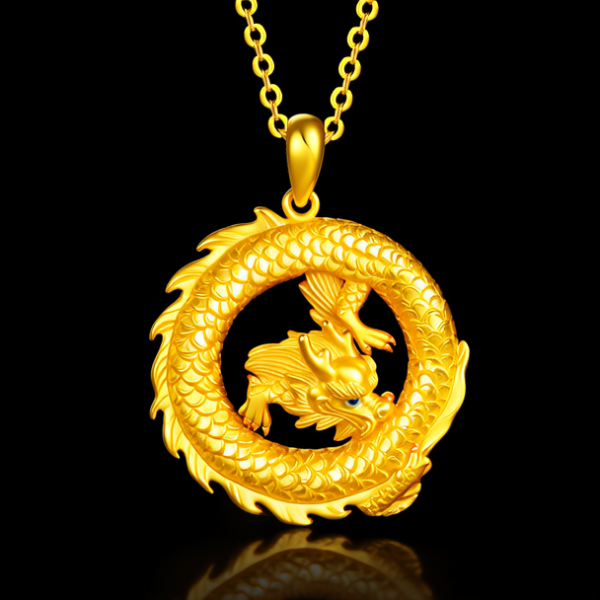 龙黄金吊坠图片和价格
